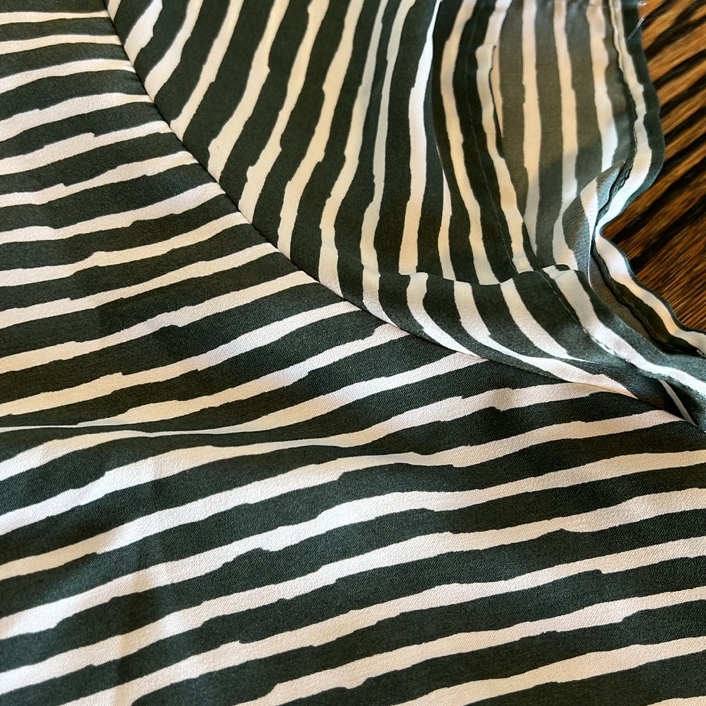 Gap Top. Olive Stripe Front- Solid Back Olive T-S… - image 7